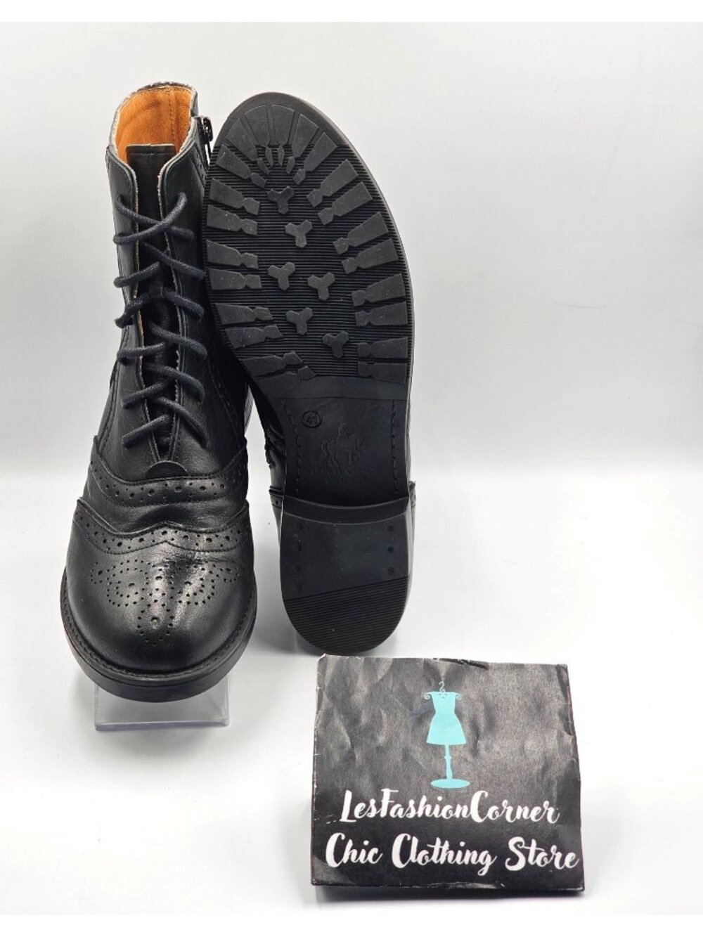 Embassy London Women's Black Leather Brick Lane Lace-Up Ankle Boots Sz 10.5 3350 - Picture 3 of 16